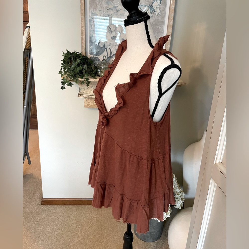 Free People Rust Flirty Tank